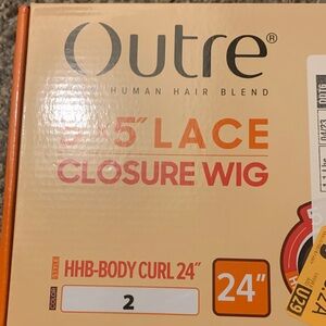 5" Lace Closure Wig - Body Curl 24" in Natural Black